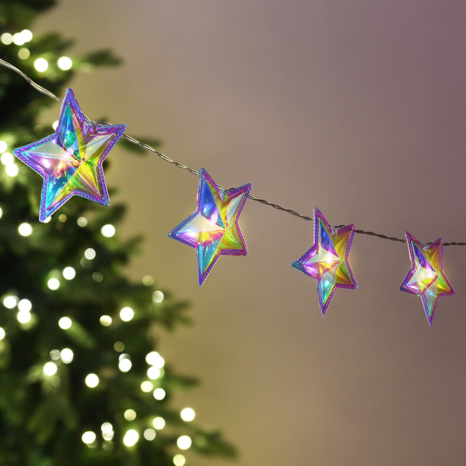 10 LED Star String Light Iridescent Image 2