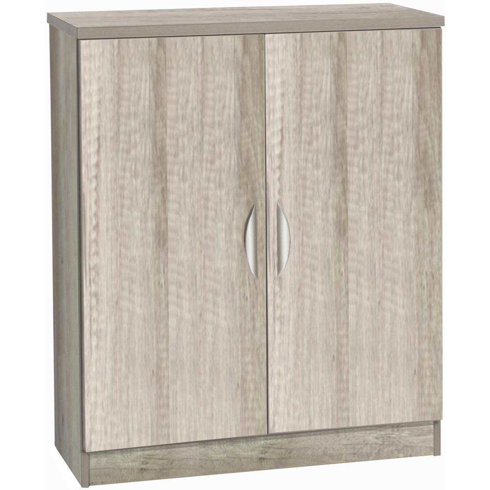 R White Cabinets 2 Door Grey Nebraska Mid Height Cupboard Image 2