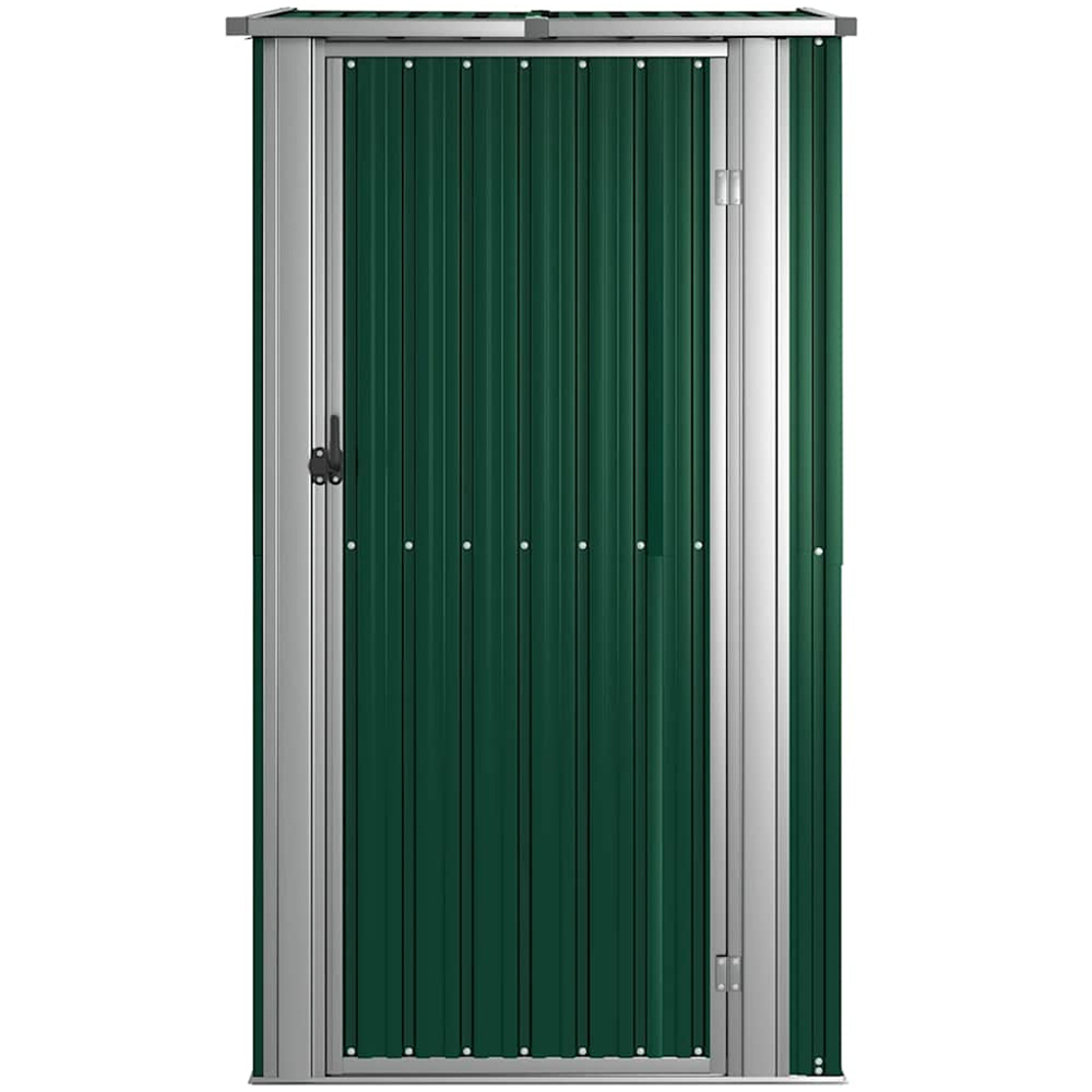 vidaXL 3.9 x 5.9ft Green Galvanised Steel Pent Garden Shed Image 4