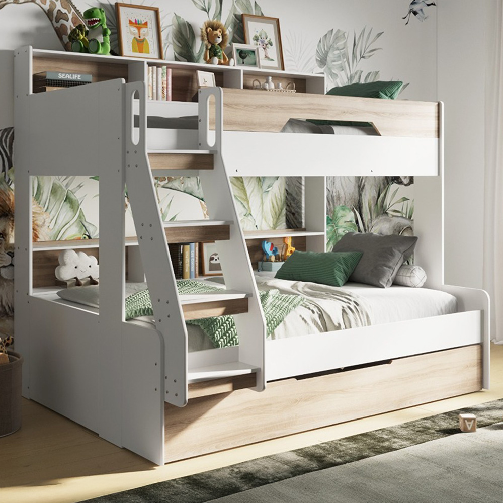 Flair Interstellar Triple Oak Bunk Bed Image 1