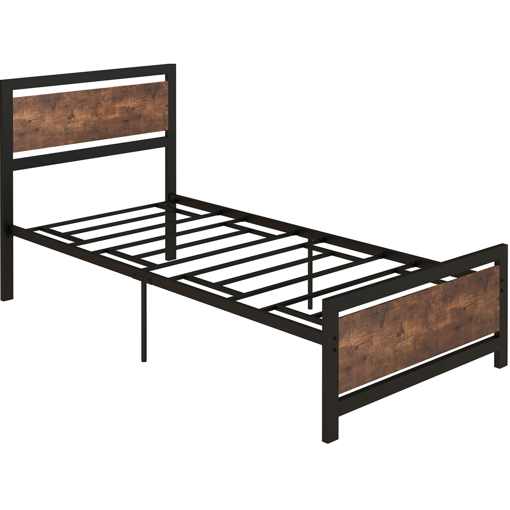 Portland Single Black Metal Bed Frame Image 2