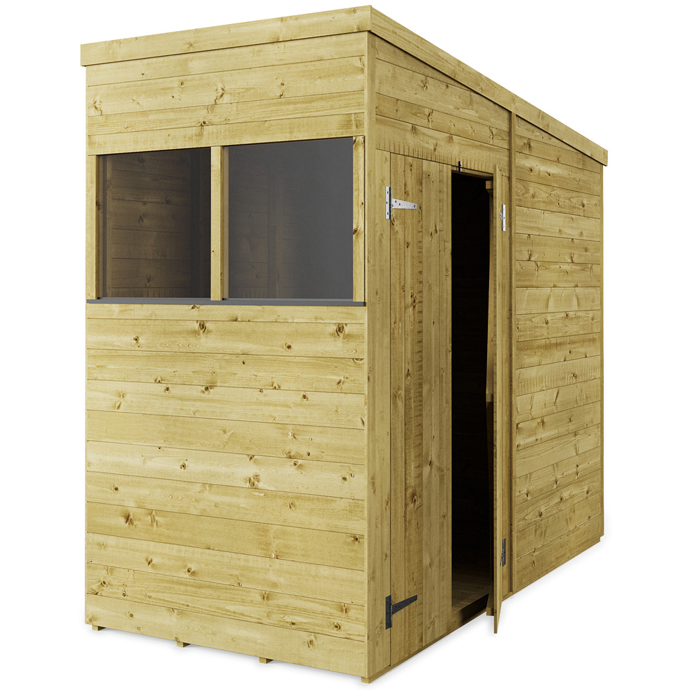 StoreMore 4 x 8ft Double Door Tongue and Groove Pent Shed with Window Image 2