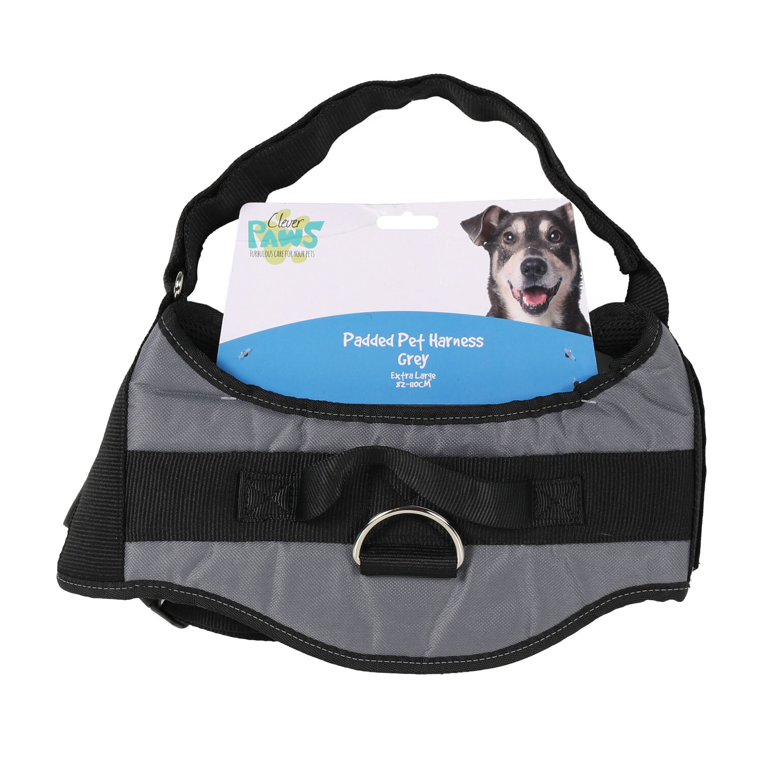 Clever Paws Grey Padded Dog Harness XL Image 1