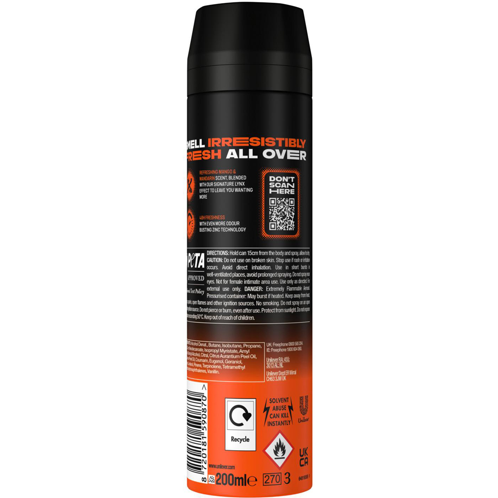 Lynx Sunset Fresh Men's Deodorant Body Spray 200ml 6 Pack Image 4