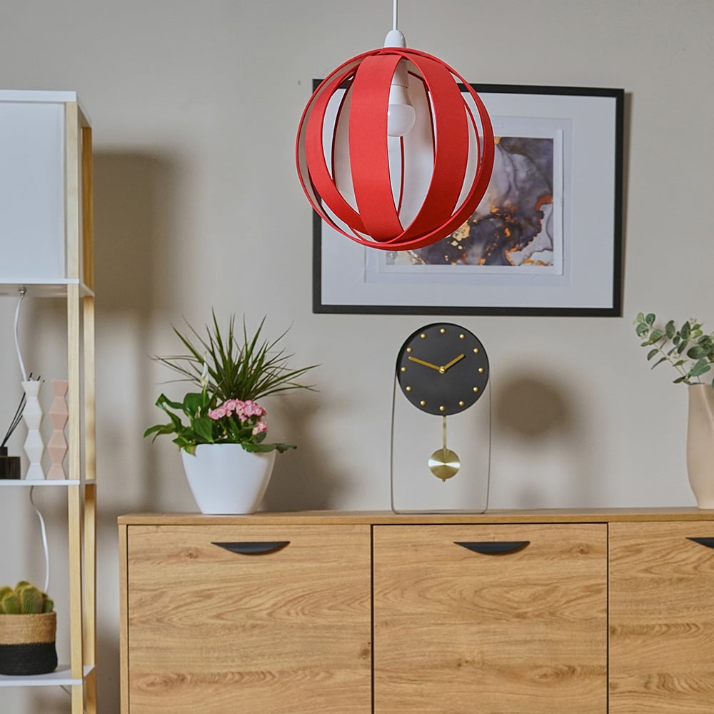 ValueLights J90 Red Easy Fit Ceiling Light Shade Image 6