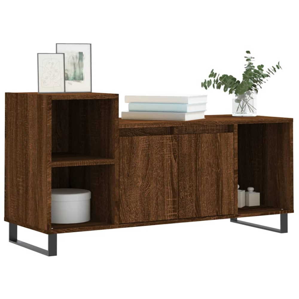 vidaXL 2 Door 3 Shelf Brown Oak TV Cabinet Image 3