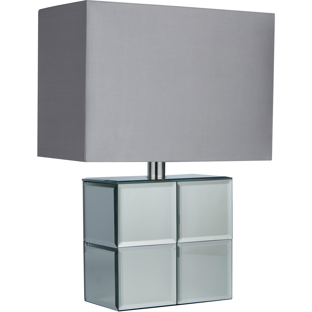 Lighting Collection Ambrose Grey Shade Table Lamp Image 1