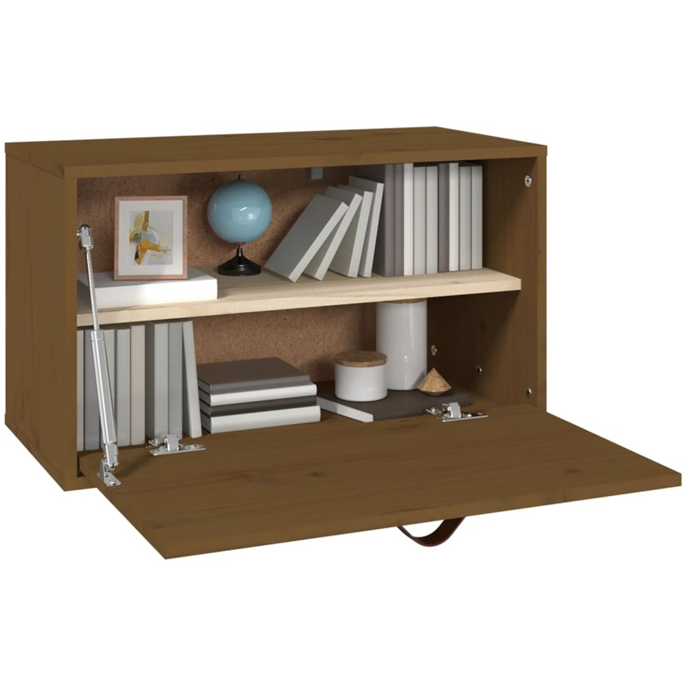 vidaXL Single Door Honey Brown Solid Pine Wood Wall Cabinet Image 8