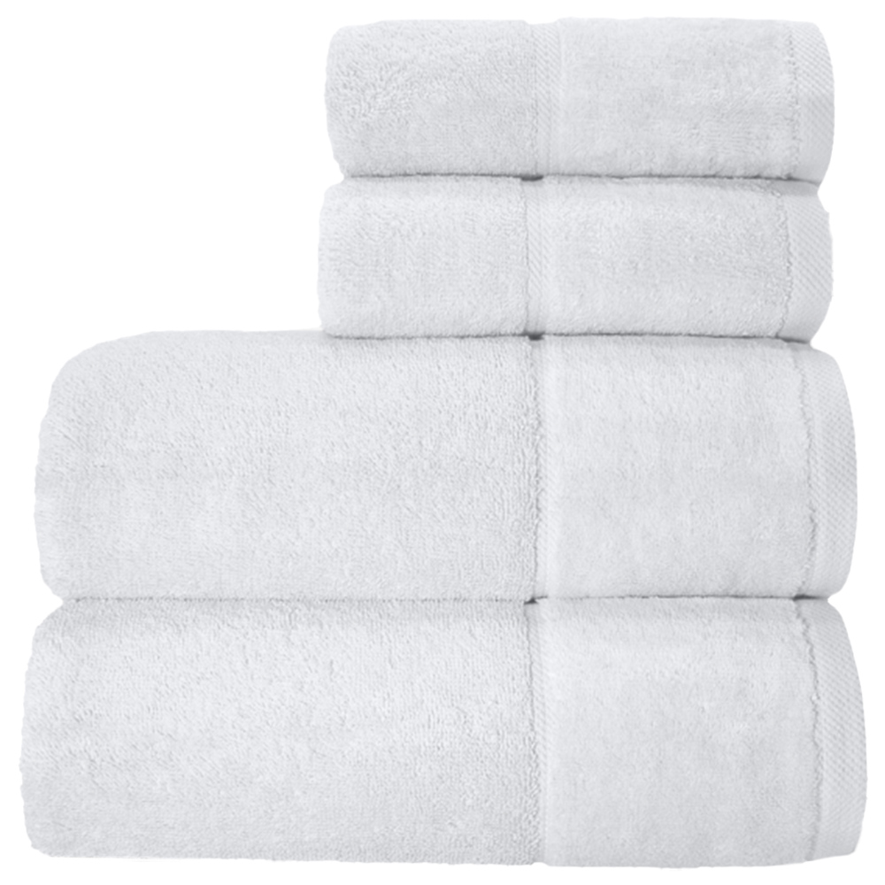 Velosso Velour Plush Cotton White Hand Towel 2 Pack Image 1