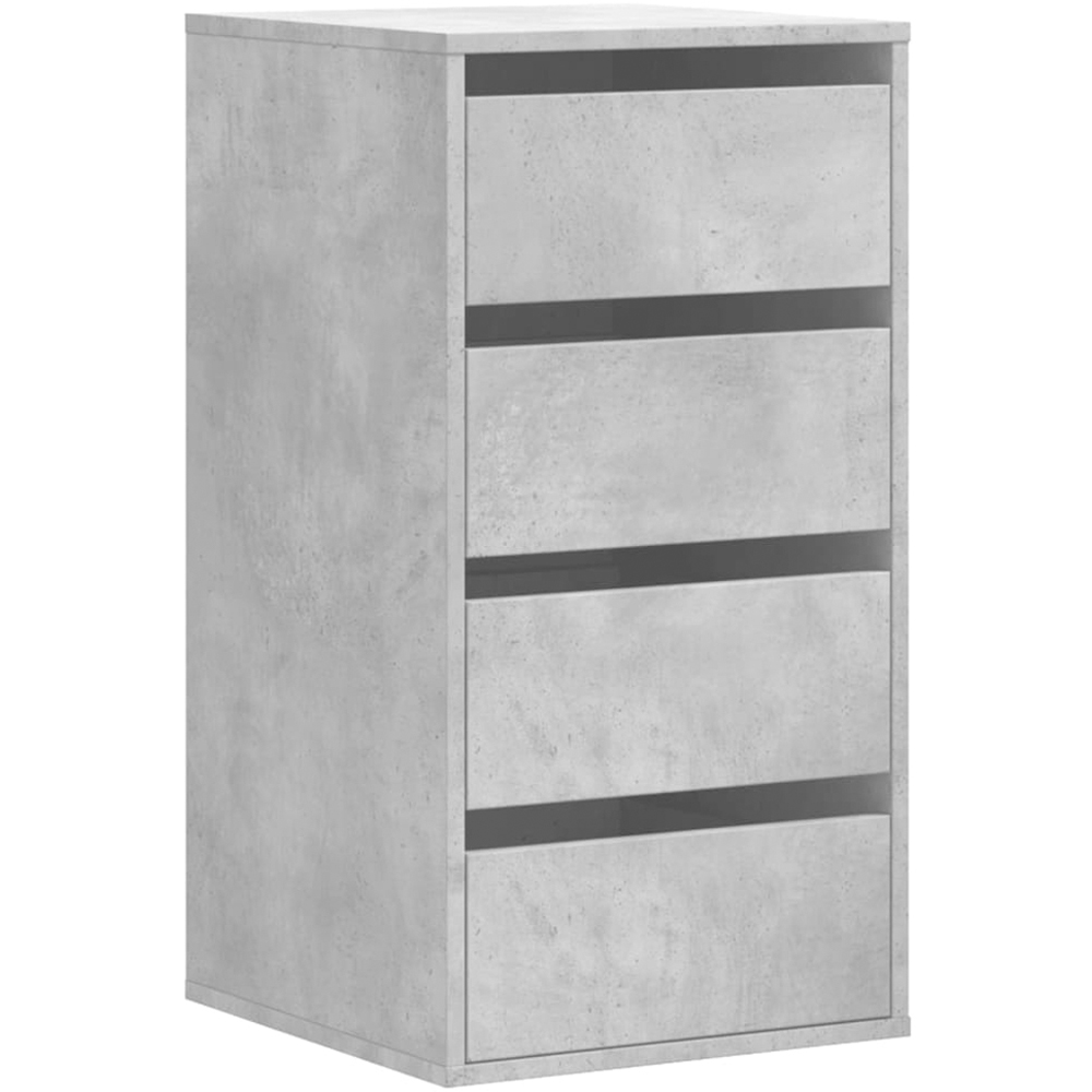 vidaXL 4 Drawer Concrete Grey Wooden Chest of Drawers Image 2