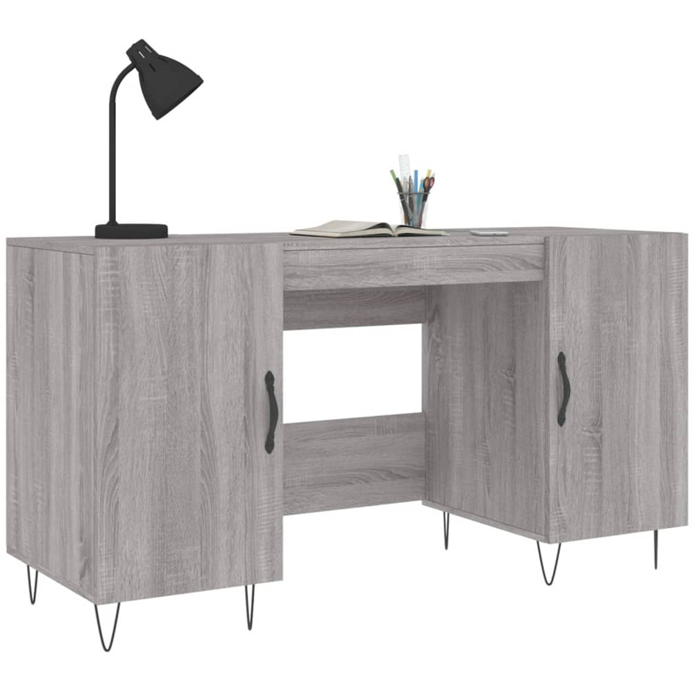 vidaXL 2 Door Computer Desk Grey Sonoma Image 3