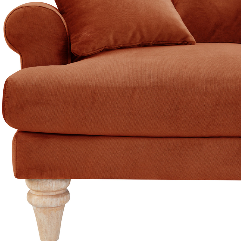 Home Detail Churchill 2 Seater Burnt Orange Velvet Sofa Image 8