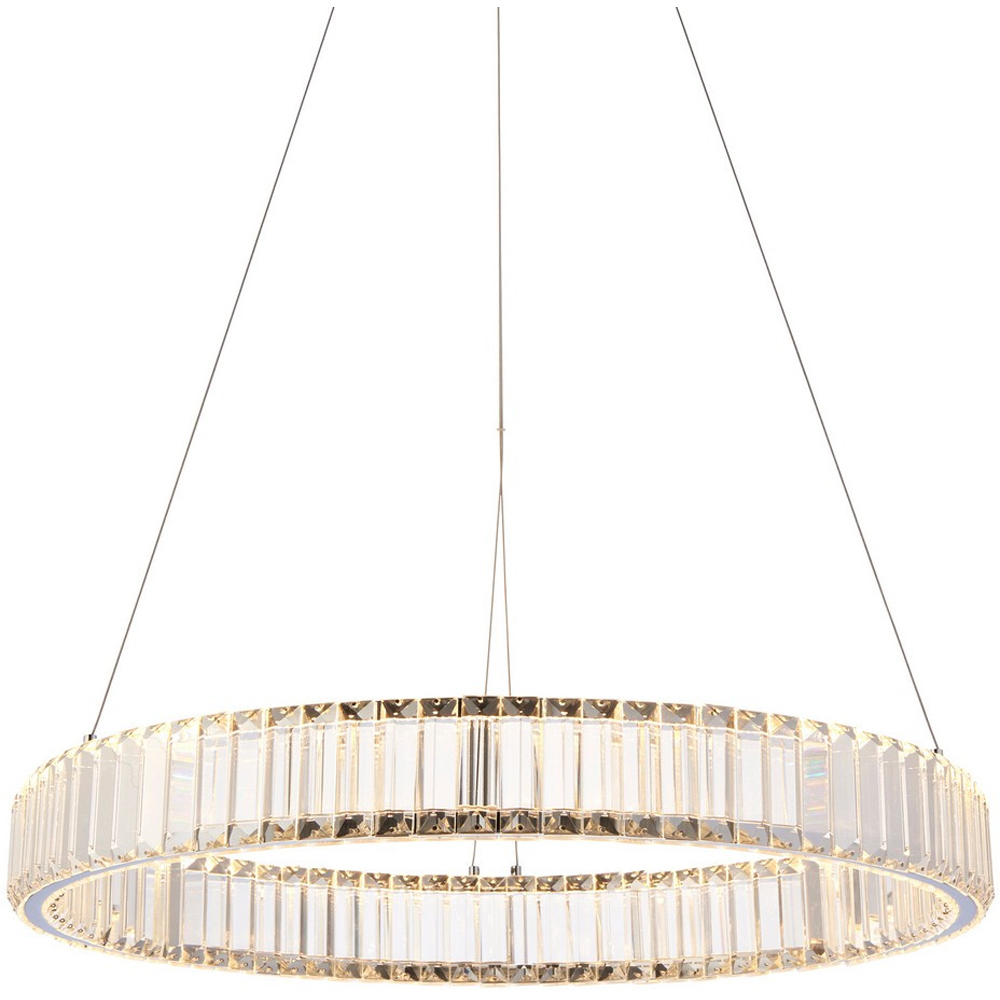 Merano Foggia Chrome Plate Crystal Pendant Ceiling Lamp Image 3
