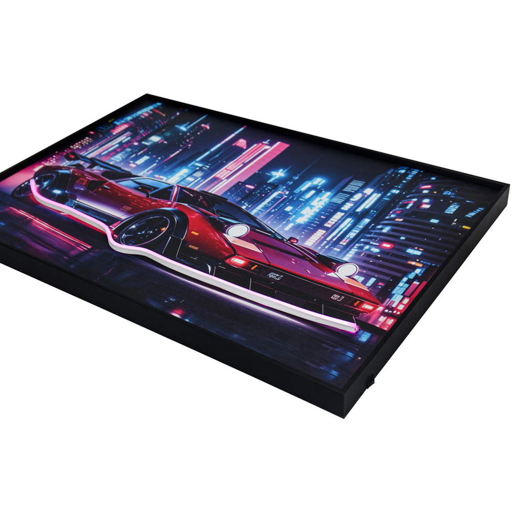 Sports Car Neon LED Canvas Image 3