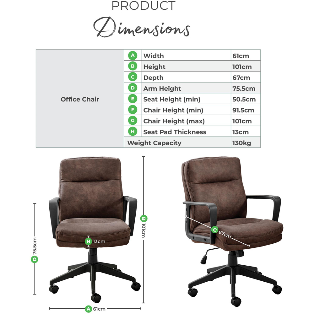 Furniturebox Racicot Black Faux Leather Office Chair Image 9