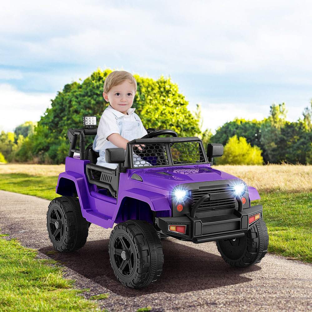 Costway Kids Purple Ride On Car with Remote Control and Music 12V Image 4