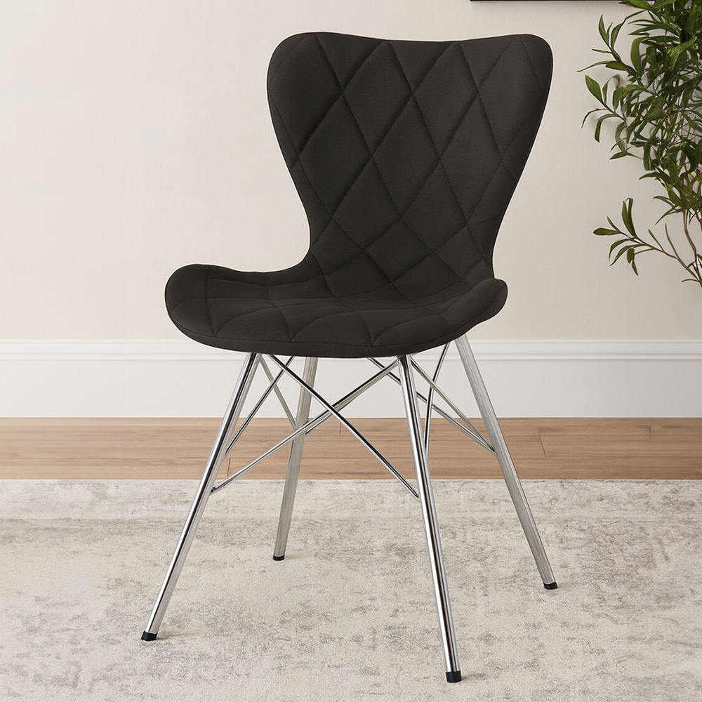 Premier Housewares Stockholm Black Fabric Dining Chair Image 1