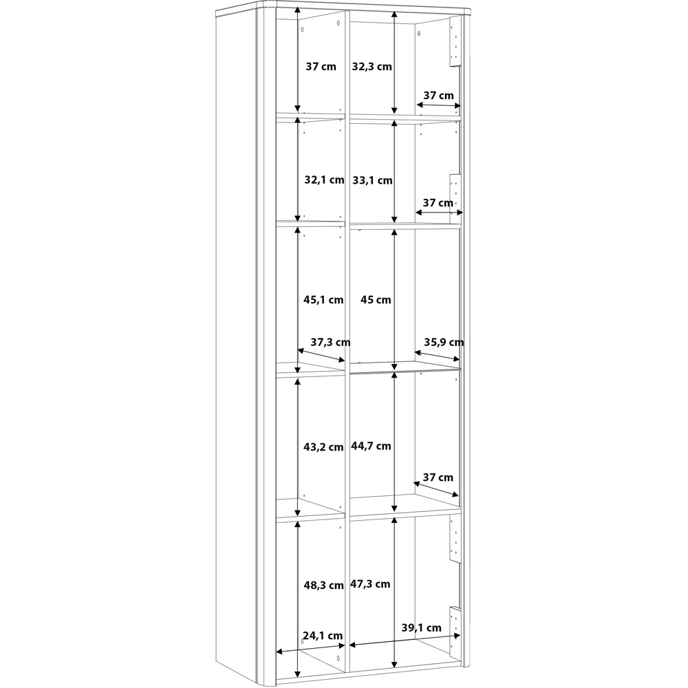 Florence Klara 2 Door Grey and Oak Glass Display Cabinet Image 8