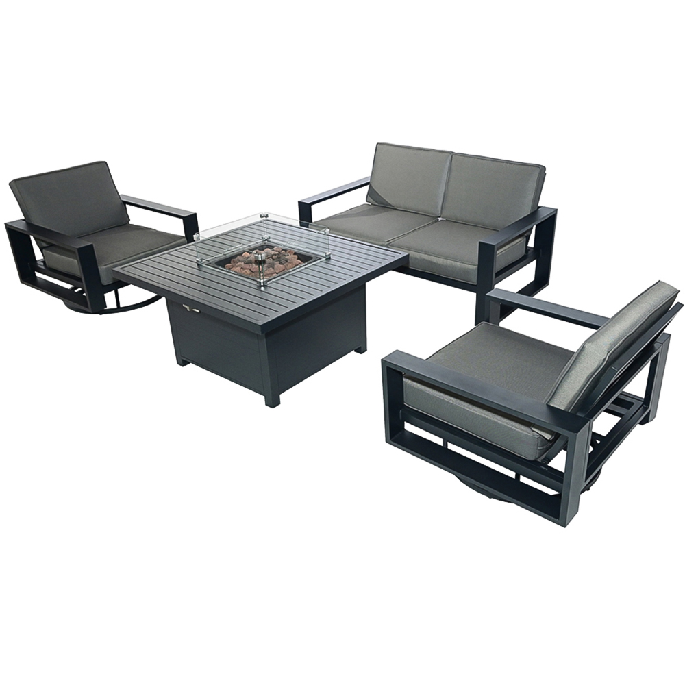 Furniture One 4 Seater Aluminium Garden Dining Set Image 3