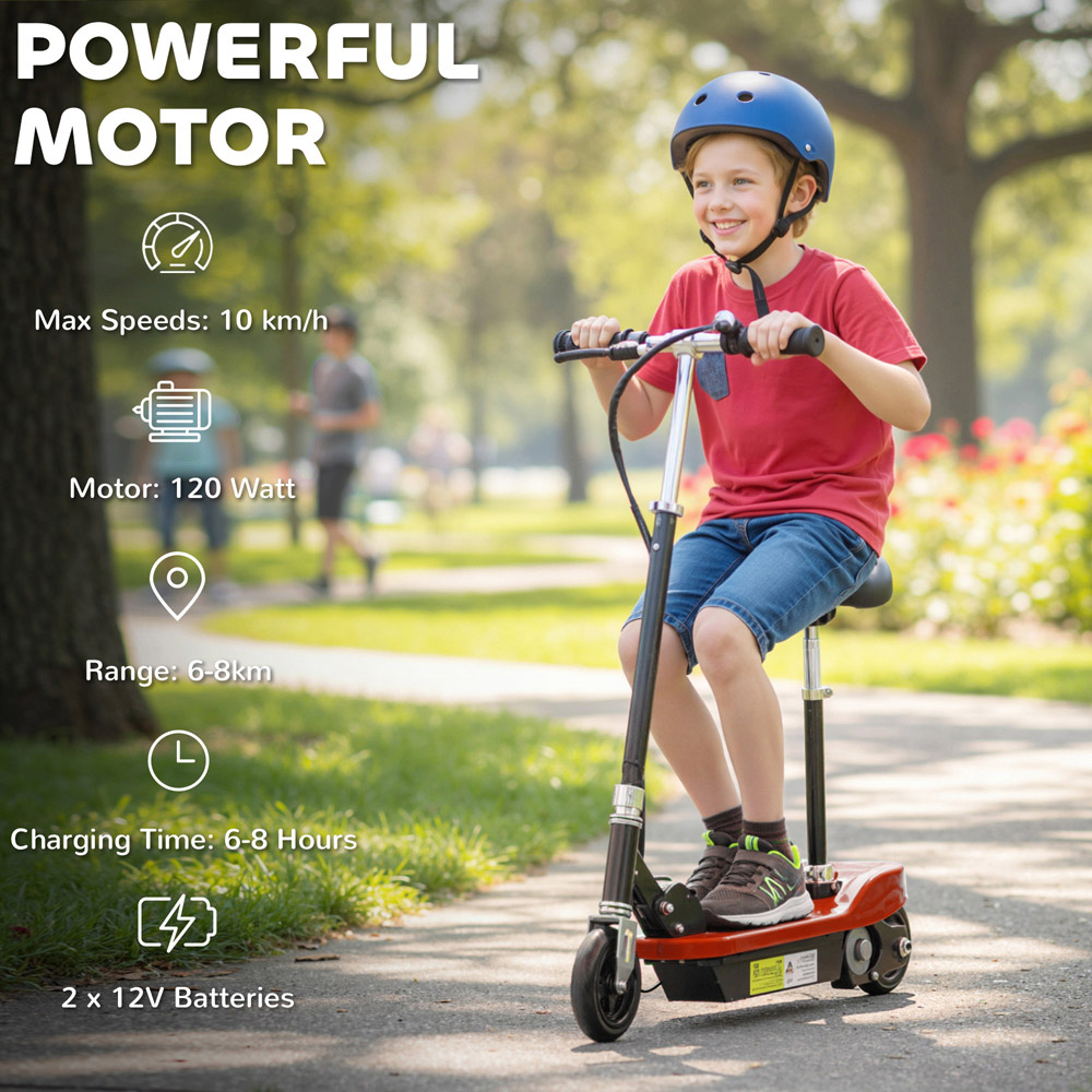 Tommy Toys Red Foldable Powered Kick Scooter 120W Image 4
