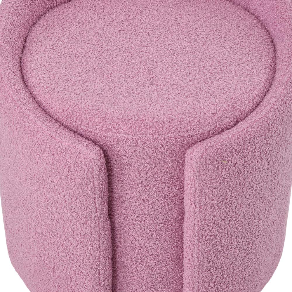 Living and Home Purple Teddy Fleece Round Tub Makeup Stool Image 5