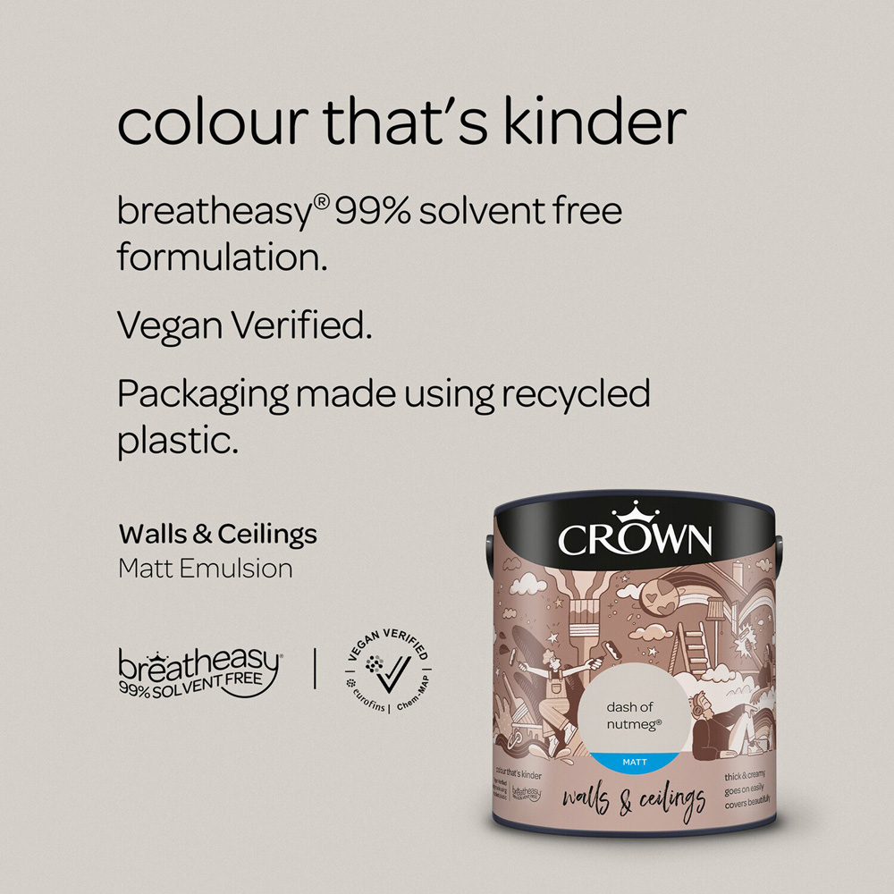 Crown Walls and Ceilings Dash of Nutmeg Matt Emulsion Paint 5L Image 7