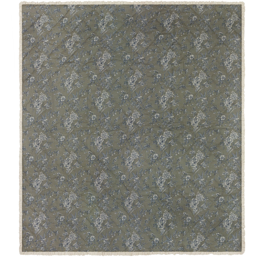 Wylder Hermoine Moss Nature Ruffled Cotton Bedspread 150 x 200cm Image 4