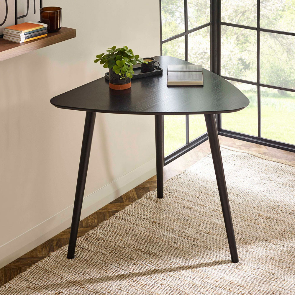 Julian Bowen Athena 3 Seater Black Triangular Dining Table Image 7