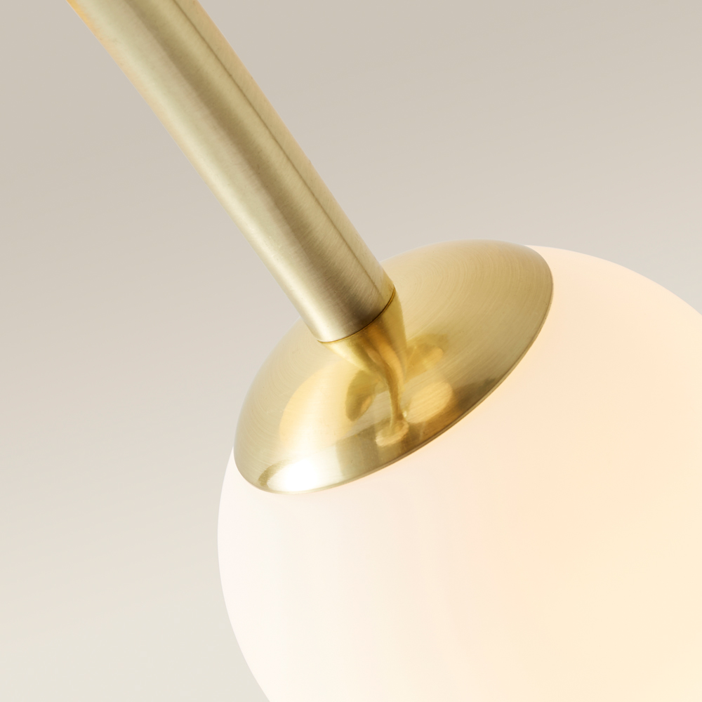 ValueLights Jas Gold 4 Way Opal White Frosted Glass Globe Shade LED Ceiling Light Image 4