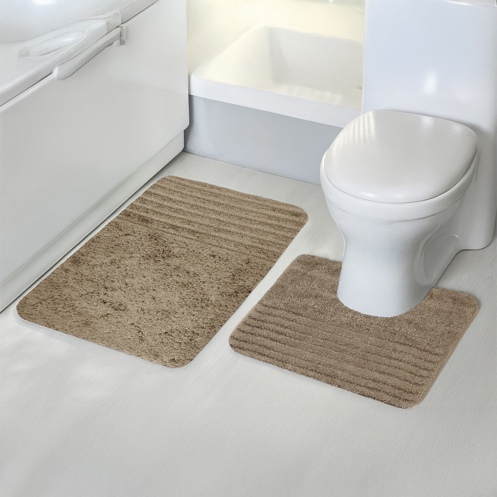 Velosso Linear Natural Bath Mat Set Image 2