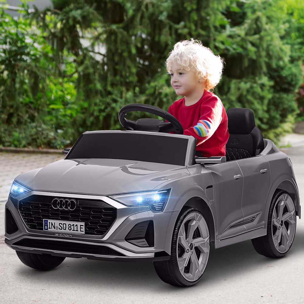 Tommy Toys Grey Audi Q8 E-tron Sportback Licensed Kids Electric Car with Remote Image 2