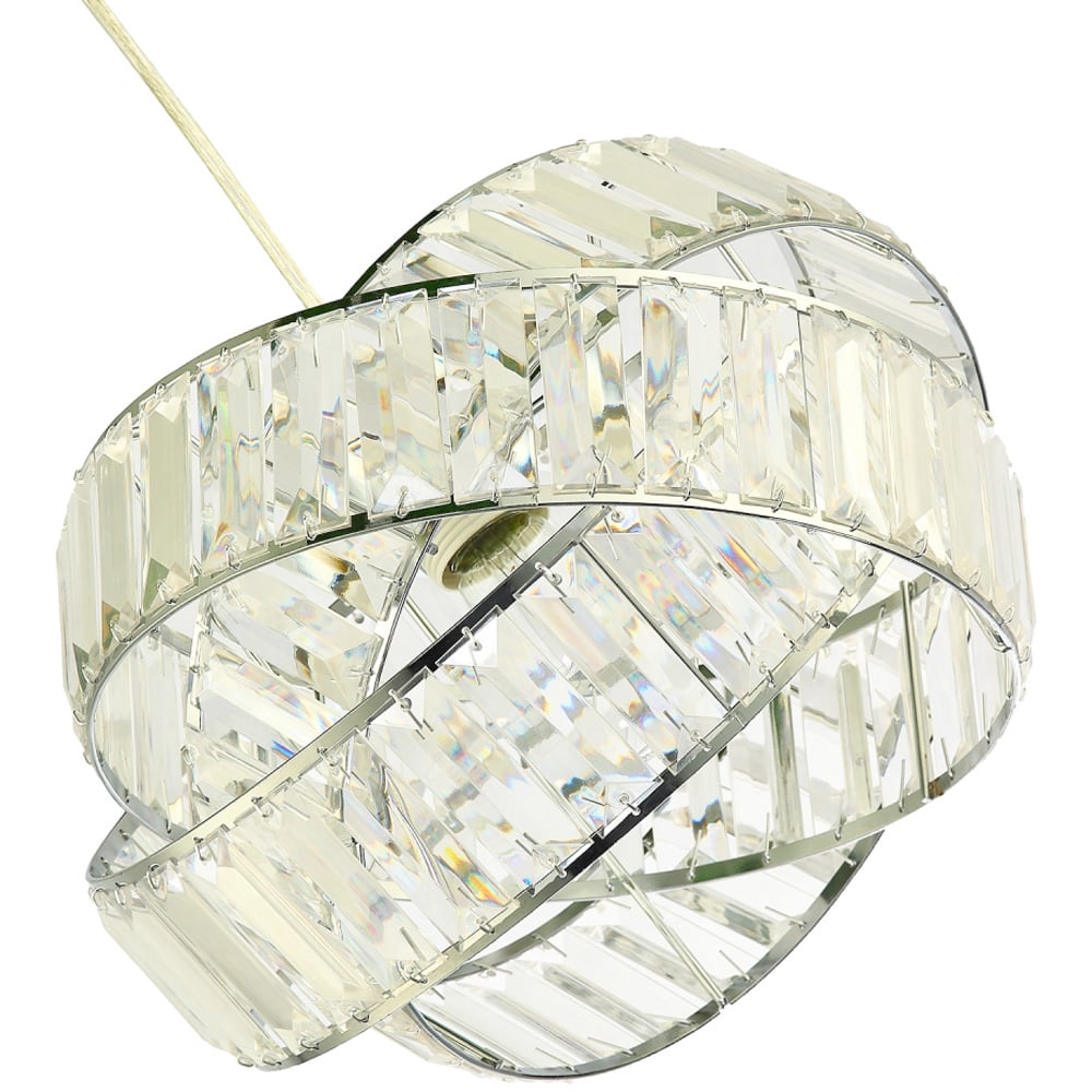 Happy Homewares 3 Ring Chrome Pendant Lighting Shade Image 5