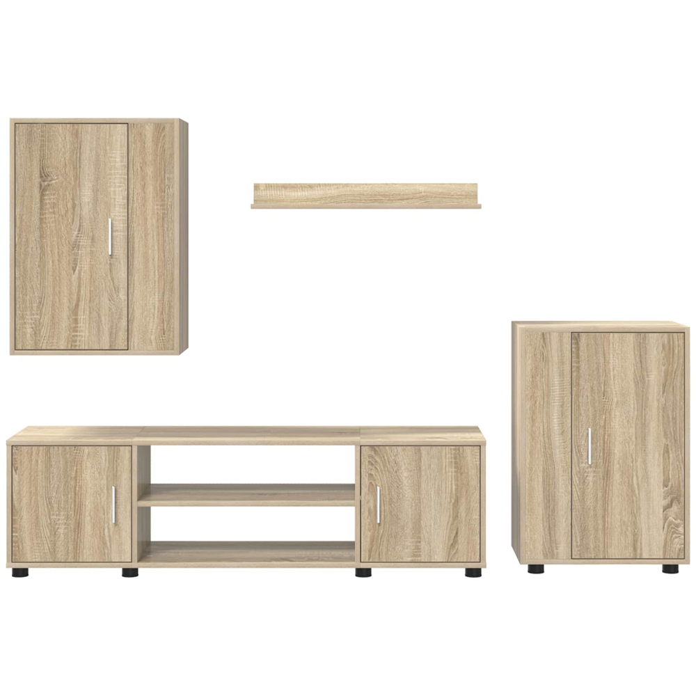 vidaXL Sonoma Oak Wall Mounted 4 Piece TV Cabinet Set Image 4