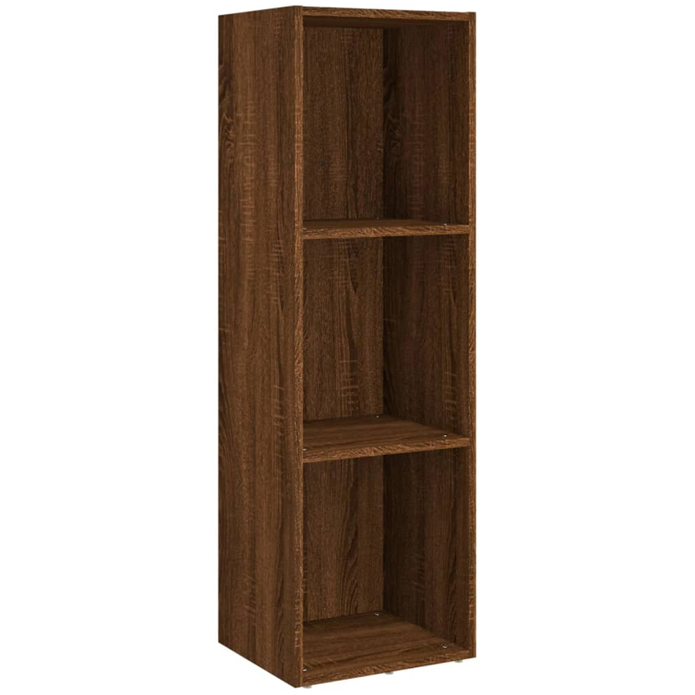 vidaXL 3 Shelf Brown Oak Bookcase Image 2
