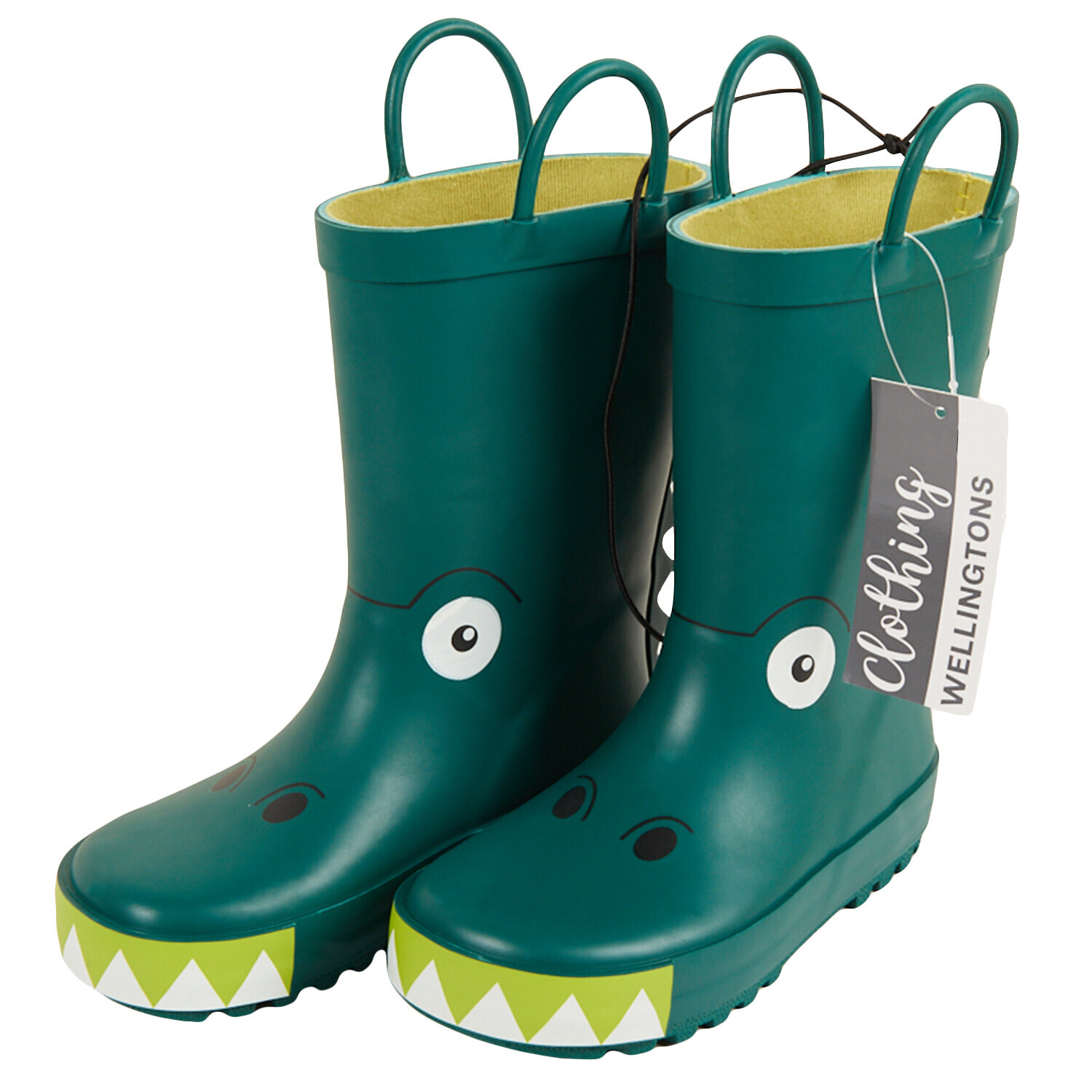 Kids Dino Wellingtons - Green / Size 2 Image
