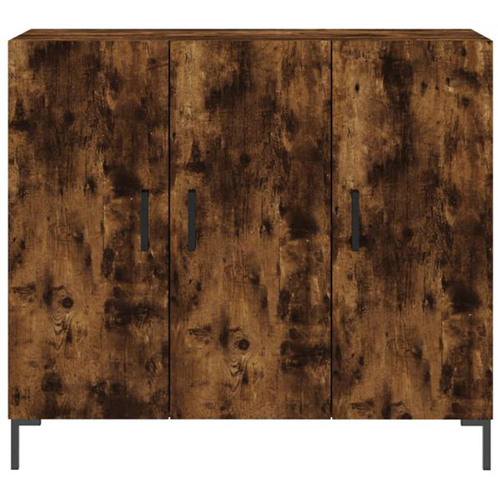 vidaXL 3 Door Smoked Oak Sideboard Image 4