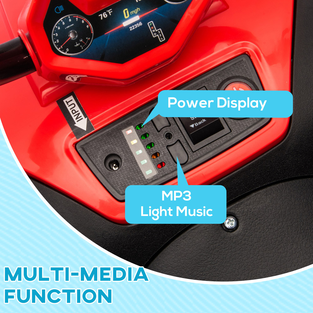 Tommy Toys Red Kids Electric Quad Bike with 4 Wheels Spring Suspension 12V Image 7