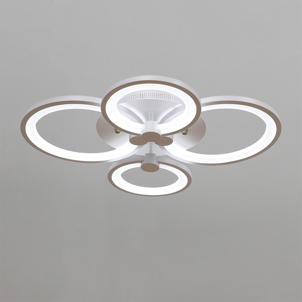 Living and Home White 4 Light Circle Ceiling Light Image 4