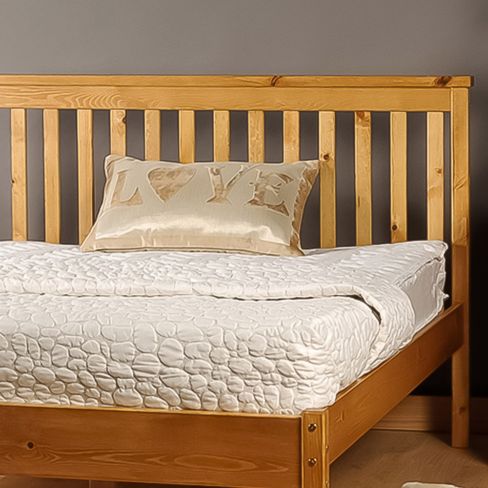 Brooklyn Single Caramel Wooden Low Foot End Bed Frame Image 2