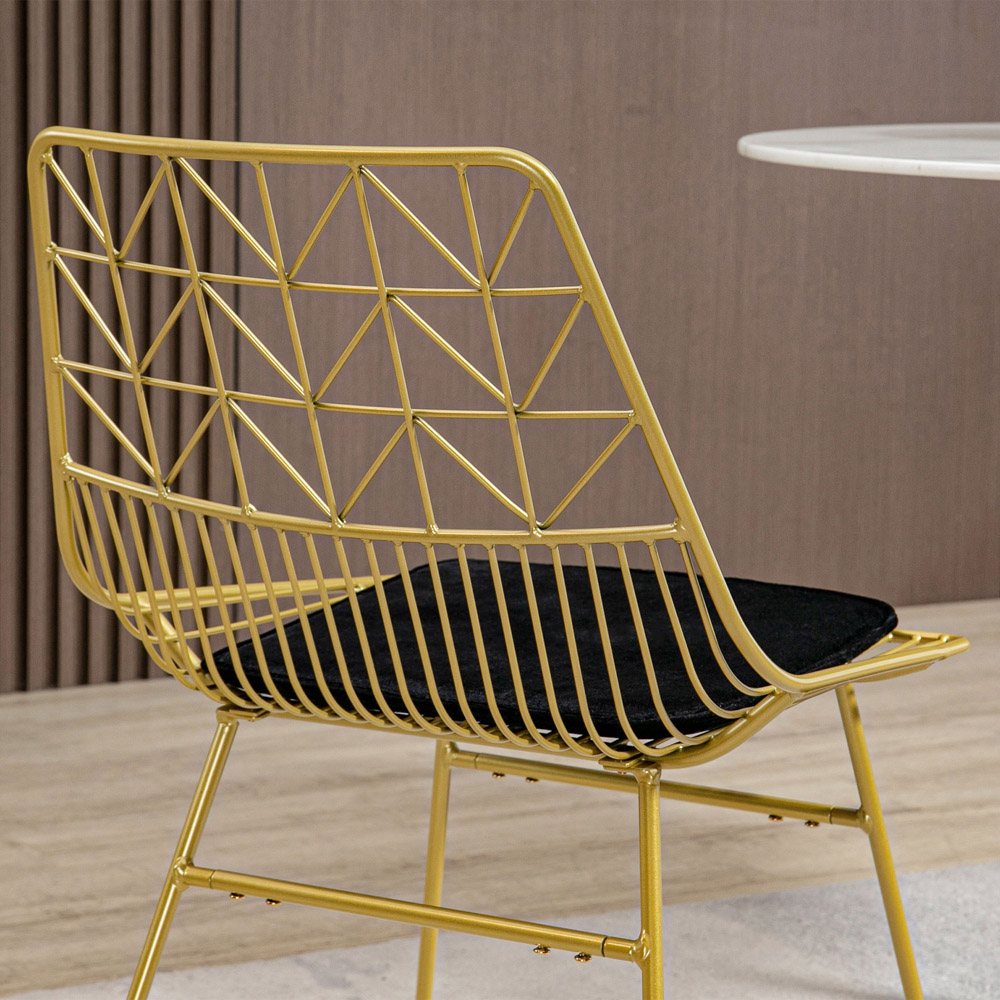 Portland Set of 2 Black and Gold Dining Chair Image 3