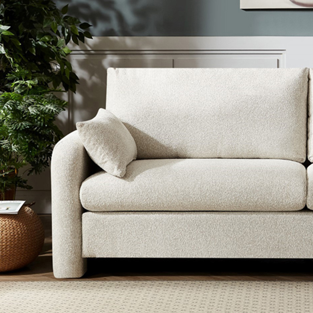 Artemis Home Shorewood 3 Seater Beige Textured Fabric Sofa Image 2