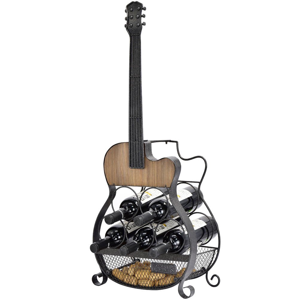 Acacia Home 5 Bottle Cast Iron Wine Rack Image