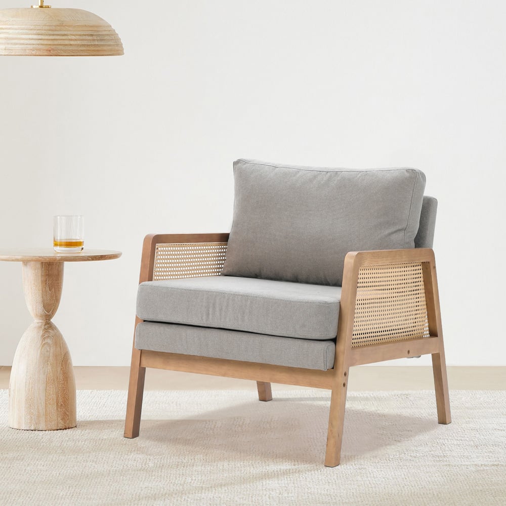 Living and Home Grey Rattan Armchair Image 8