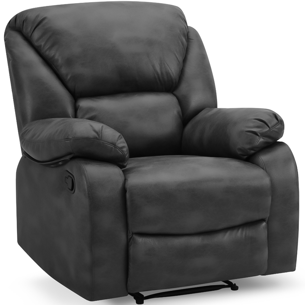 Home Detail Enoch Single Seater Black Faux Leather Manual Recliner Image 2