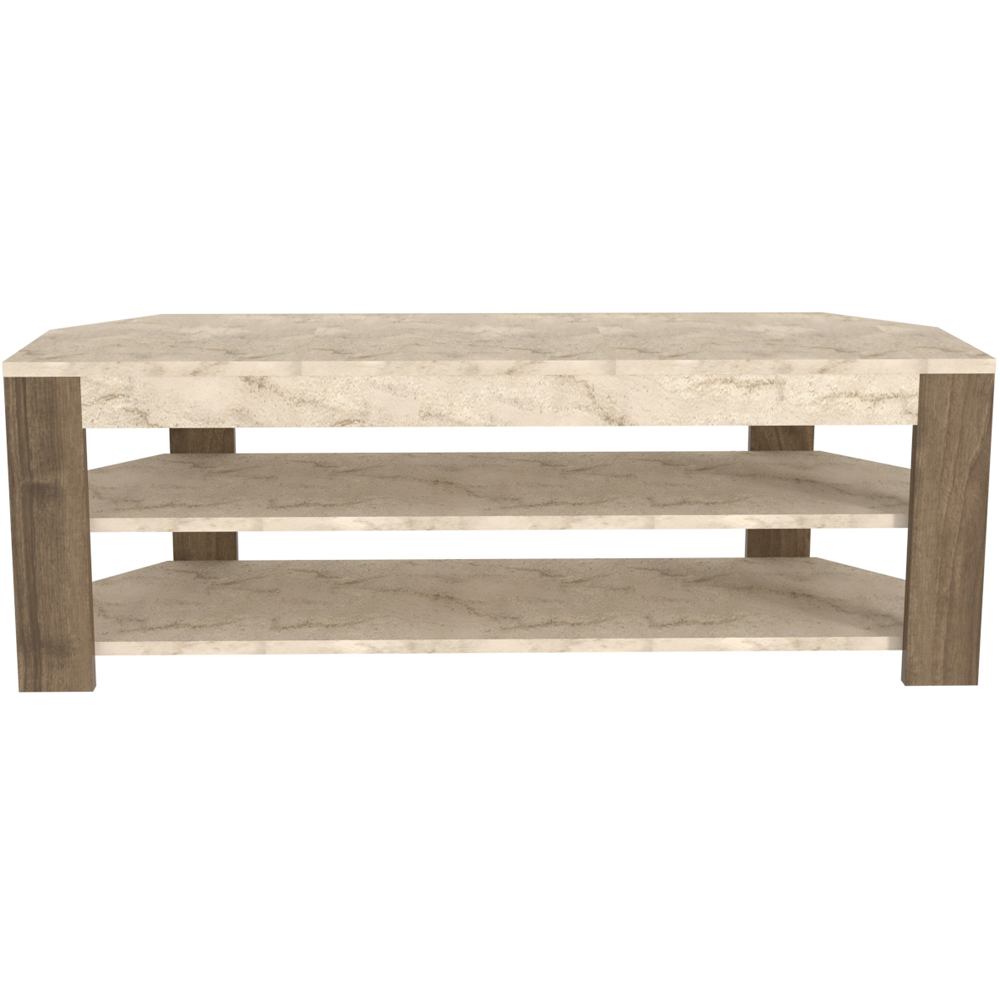 Decorotika Rita 2 Shelf Traverter Walnut Corner TV Stand for 43 inch TV Image 2