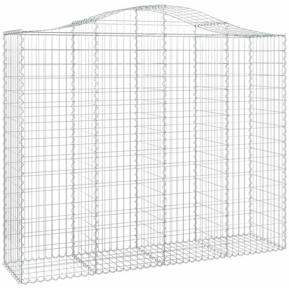 vidaXL Silver Galvanised Iron Arched Gabion Basket 200 x 50 x 160/180cm Image 1