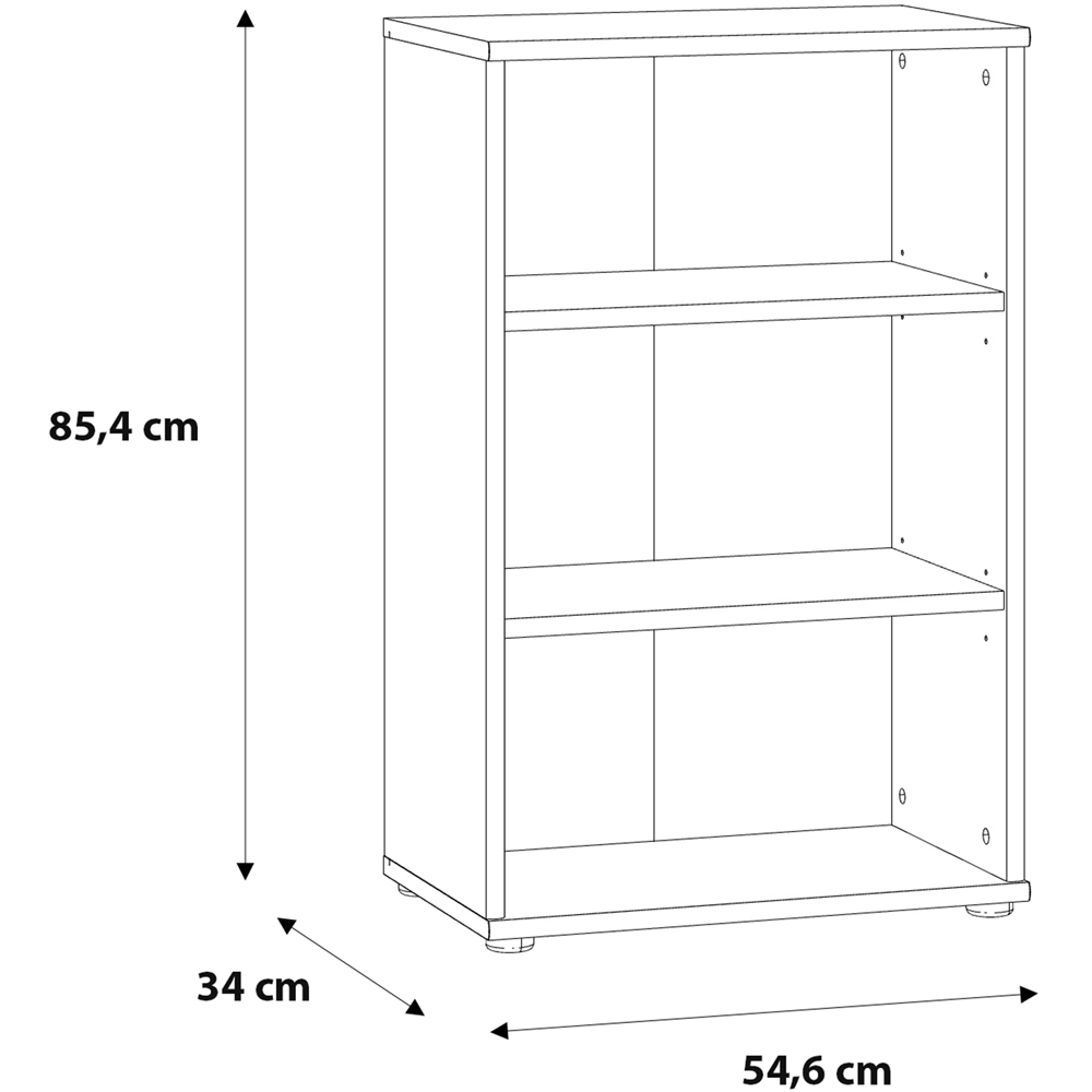 Florence Essential 2 Shelf Vintage Oak Low Narrow Bookcase Image 7