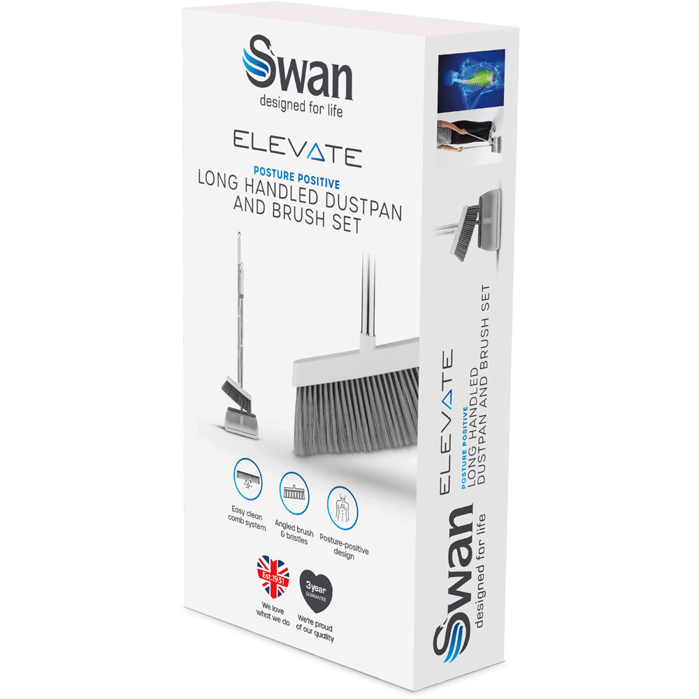 Swan Elevate Long Handled Dustpan and Brush Set Image 2