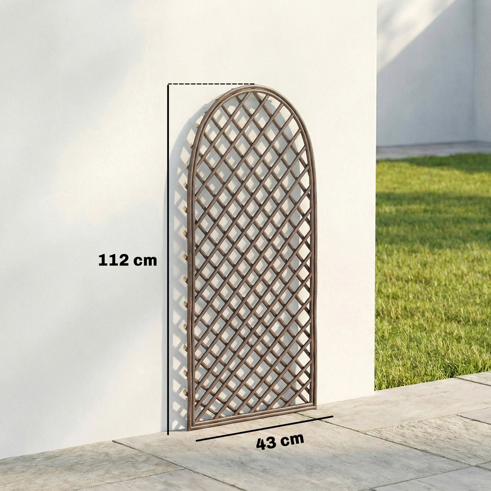Outsunny 4 x 1ft Natural Wicker Garden Arch Trellis with Dome Top Set of 3 Image 9