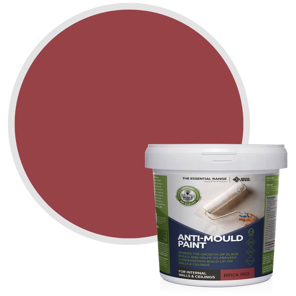 StoneCare4U Essential Walls & Ceilings Brick Red Matt Anti Mould Paint 2.5L Image 1